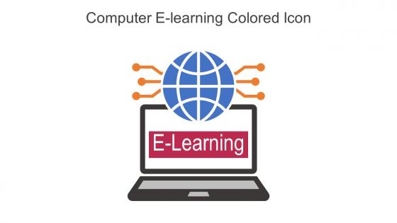 Computer E Learning Colored Icon In Powerpoint Pptx Png And Editable Eps Format