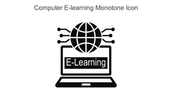 Computer E Learning Monotone Icon In Powerpoint Pptx Png And Editable Eps Format