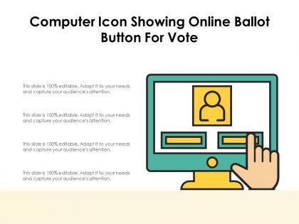 Computer icon showing online ballot button for vote
