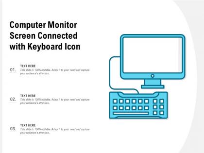 Computer monitor screen connected with keyboard icon