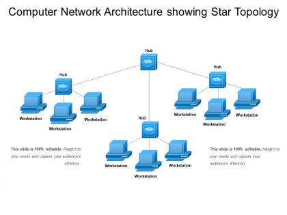 Computer network architecture showing star topology
