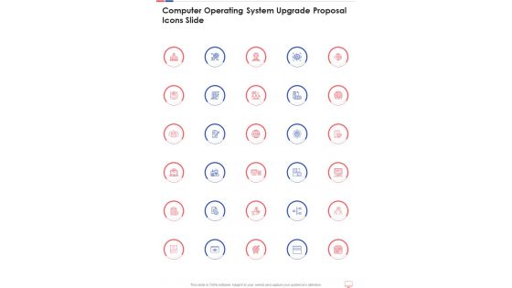 Computer Operating System Upgrade Proposal Icons Slide One Pager Sample Example Document