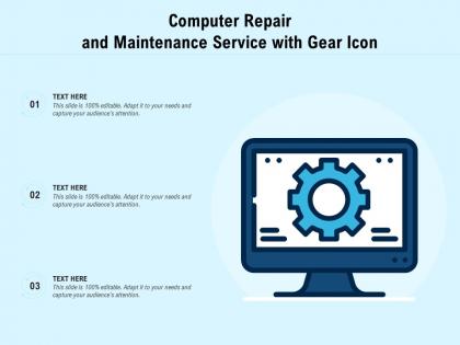 Computer repair and maintenance service with gear icon