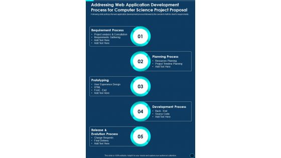 Computer Science Project Proposal Addressing Web Application One Pager Sample Example Document