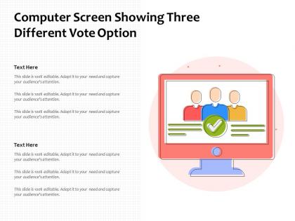 Computer screen showing three different vote option