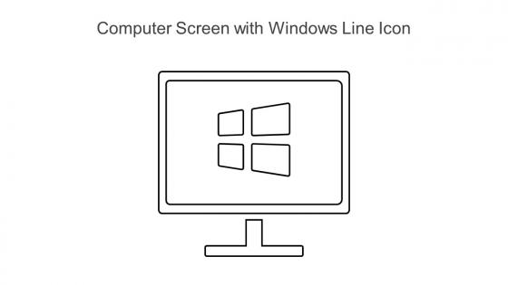 Computer Screen With Windows Line Icon
