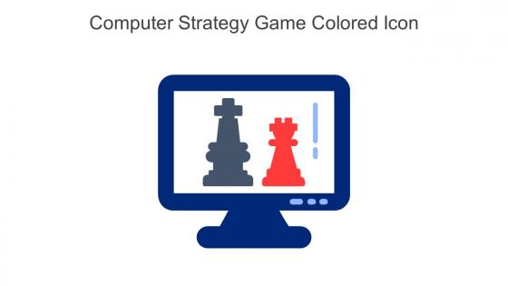 Computer Strategy Game Colored Icon In Powerpoint Pptx Png And Editable Eps Format