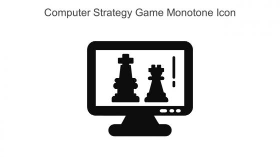 Computer Strategy Game Monotone Icon In Powerpoint Pptx Png And Editable Eps Format