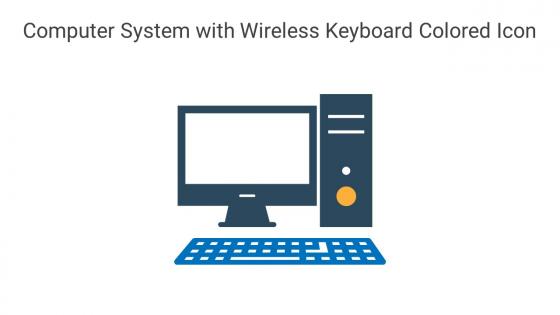 Computer System With Wireless Keyboard Colored Icon In Powerpoint Pptx Png And Editable Eps Format