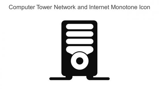 Computer Tower Network And Internet Monotone Icon In Powerpoint Pptx Png And Editable Eps Format
