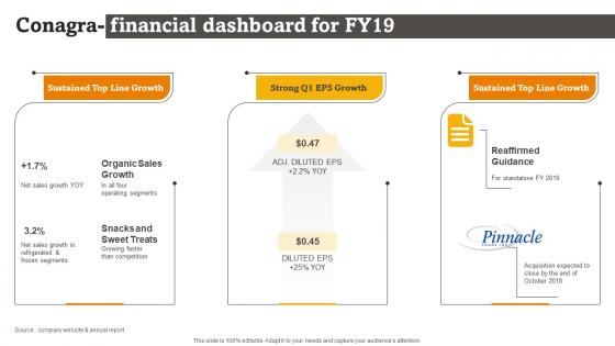 Conagra Financial Dashboard For Fy19 RTE Food Industry Report