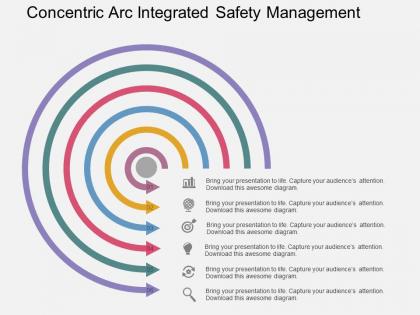 Concentric arc integrated safety management flat powerpoint design