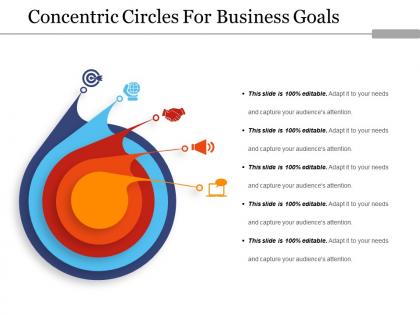 Concentric circles for business goals ppt ideas