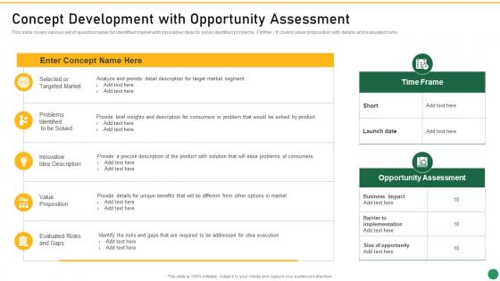 Concept Development With Opportunity Assessment Set 1 Innovation Product Development