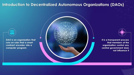 Concept Of Decentralized Autonomous Organization Daos Training Ppt