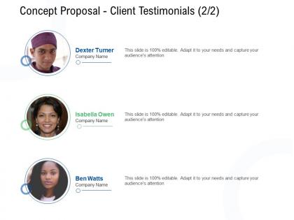 Concept proposal client testimonials teamwork ppt powerpoint presentation icon tips