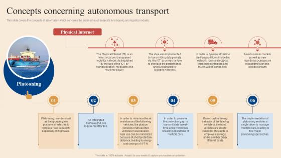 Concepts Concerning Autonomous Transport Logistics And Transportation Automation System