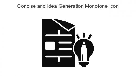 Concise And Idea Generation Monotone Icon In Powerpoint Pptx Png And Editable Eps Format