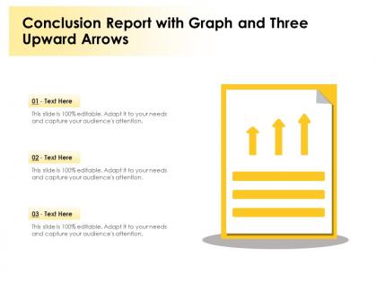 Conclusion report with graph and three upward arrows