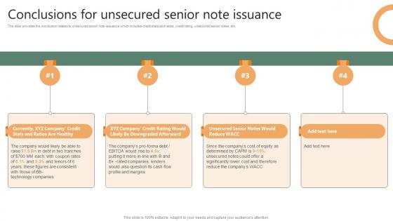 Conclusions For Unsecured Senior Note Issuance Financing Options Available For Startups