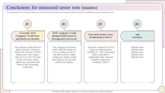 Conclusions For Unsecured Senior Note Issuance Raise Capital Through Equity Convertible Bond Financing