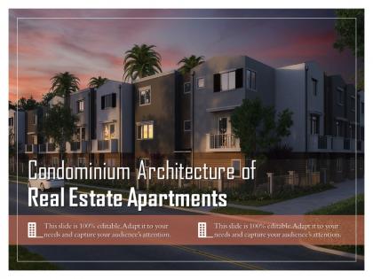 Condominium architecture of real estate apartments