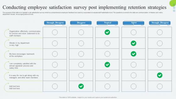 Conducting Employee Satisfaction Survey Post Developing Employee Retention Program
