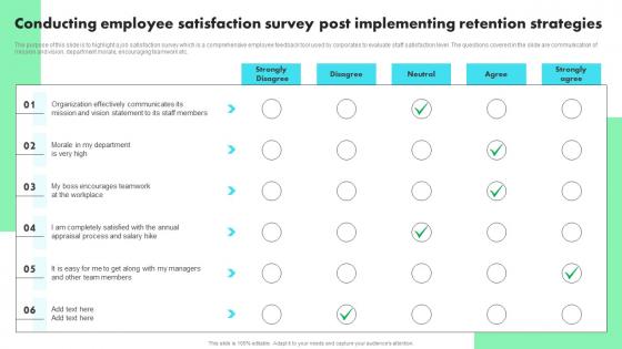 Conducting Employee Satisfaction Survey Post Implementing Retention Developing Staff Retention Strategies