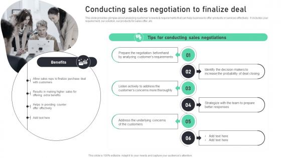 Conducting Sales Negotiation To Finalize Deal Complete Guide To Sales MKT SS V