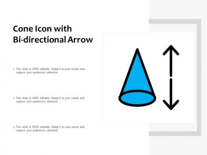Cone icon with bi directional arrow