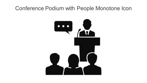 Conference Podium With People Monotone Icon In Powerpoint Pptx Png And Editable Eps Format