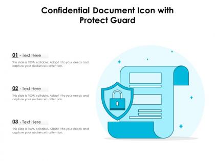 Confidential document icon with protect guard