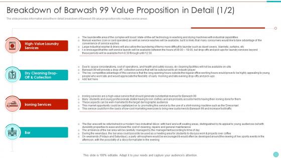 Confidential information memorandum 99 value proposition in detail