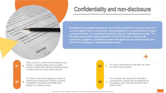 Confidentiality And Non Disclosure Workplace Policy Guide For Employees