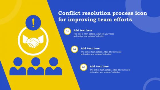 Conflict Resolution Process Icon For Improving Team Efforts