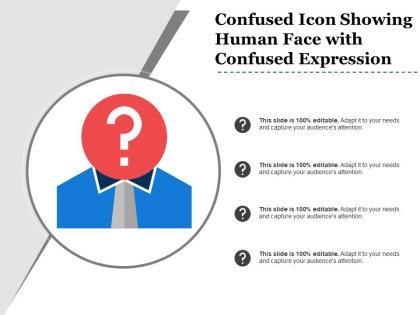 Confused icon showing human face with confused expression