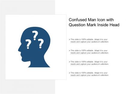 Confused man icon with question mark inside head