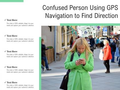 Confused person using gps navigation to find direction