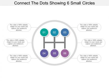 Connect the dots showing 6 small circles