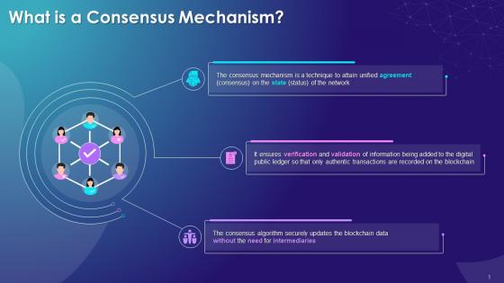 Consensus Mechanism In Blockchain Training Ppt