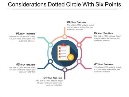 Considerations dotted circle with six points