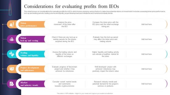 Considerations For Evaluating Profits From IEOs Introduction To Blockchain Based Initial BCT SS