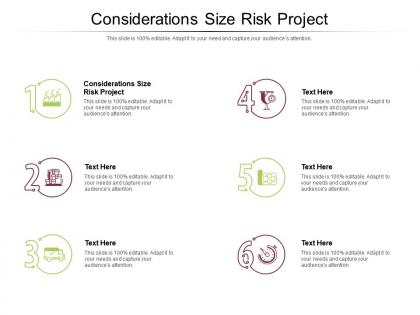 Considerations size risk project ppt powerpoint presentation professional example cpb