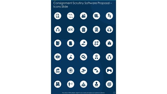 Consignment Scrutiny Software Proposal Icons Slide One Pager Sample Example Document