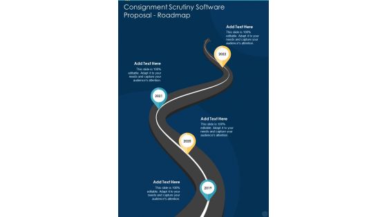 Consignment Scrutiny Software Proposal Roadmap One Pager Sample Example Document