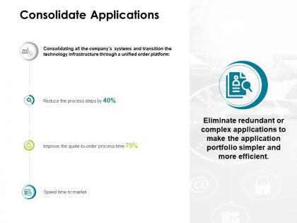 Consolidate applications technology ppt powerpoint presentation icon vector