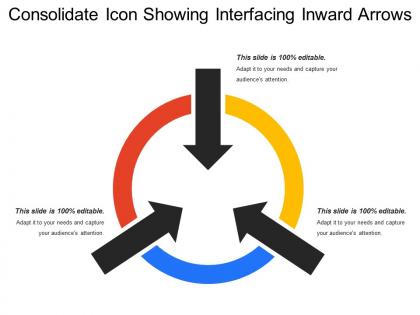 Consolidate icon showing interfacing inward arrows
