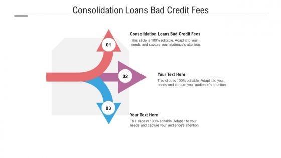Consolidation loans bad credit fees ppt powerpoint presentation model summary cpb