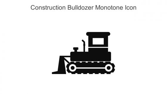 Construction Bulldozer Monotone Icon In Powerpoint Pptx Png And Editable Eps Format
