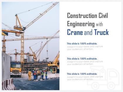 Construction civil engineering with crane and truck
